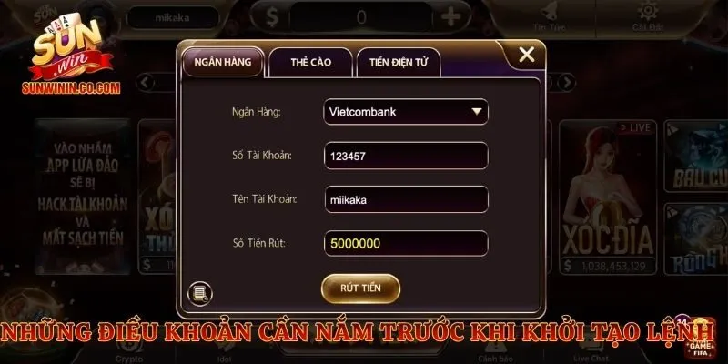 Những điều khoản cần nắm trước khi khởi tạo lệnh